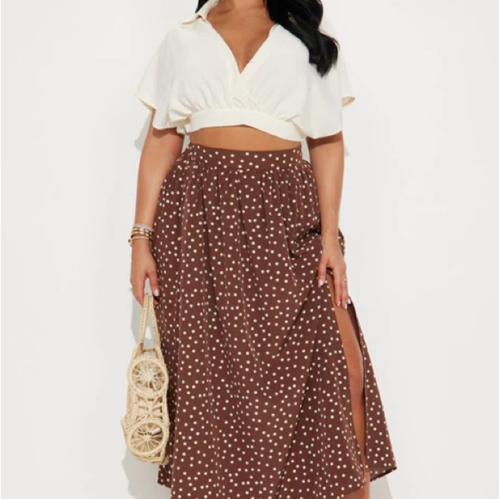 NWT Sammie Polka Dot Midi Skirt